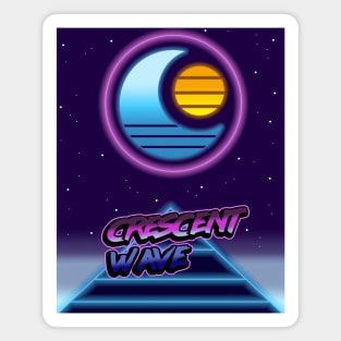 Retrowave Crescent Moon (transparent) Magnet